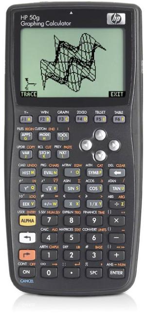Graphing calculator: Hewlett-Packard HP-50G